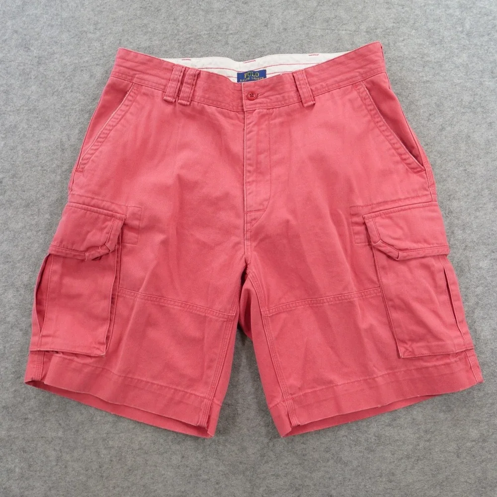 Polo Ralph Lauren Shorts Mens 36 Pink Cargo Pockets Classic Pony Logo 10